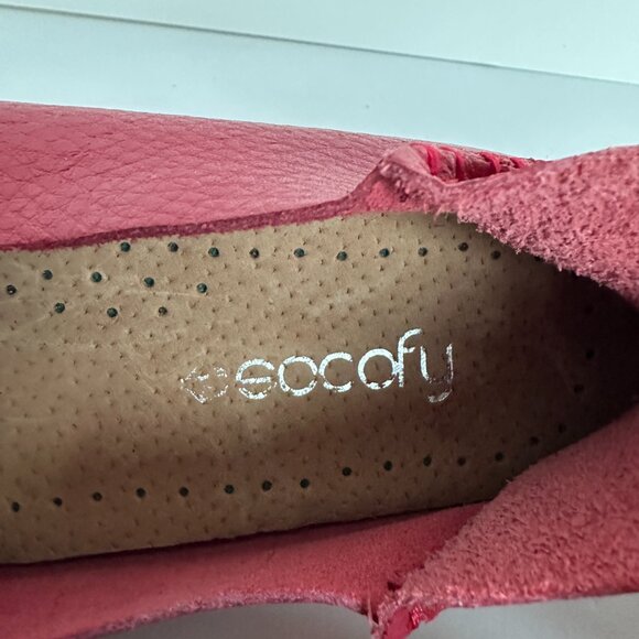 Womens Socofy SlipOn Shoes, Size 38, US7.5 Red Genuine Leather Driving Moccasins - Picture 7 of 8